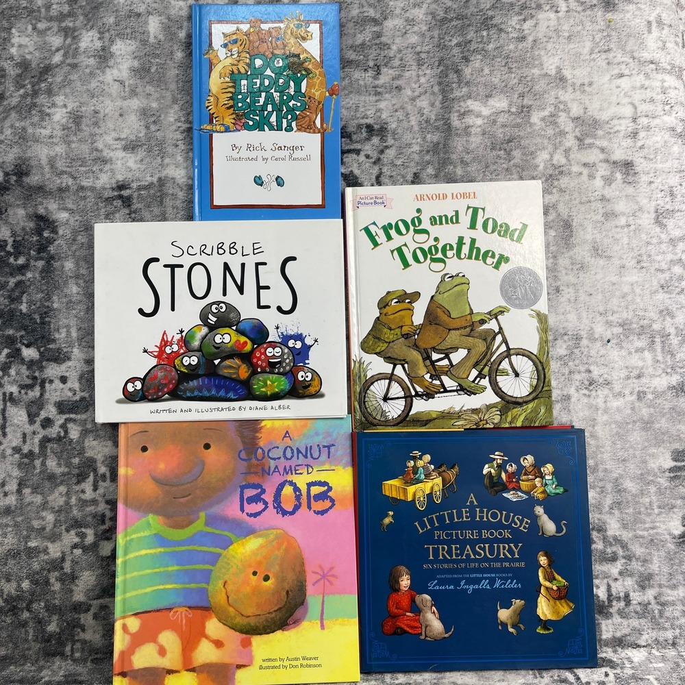 Childrens Picture Book Lot of 5 Frog and Toad Little House Scribble Stones